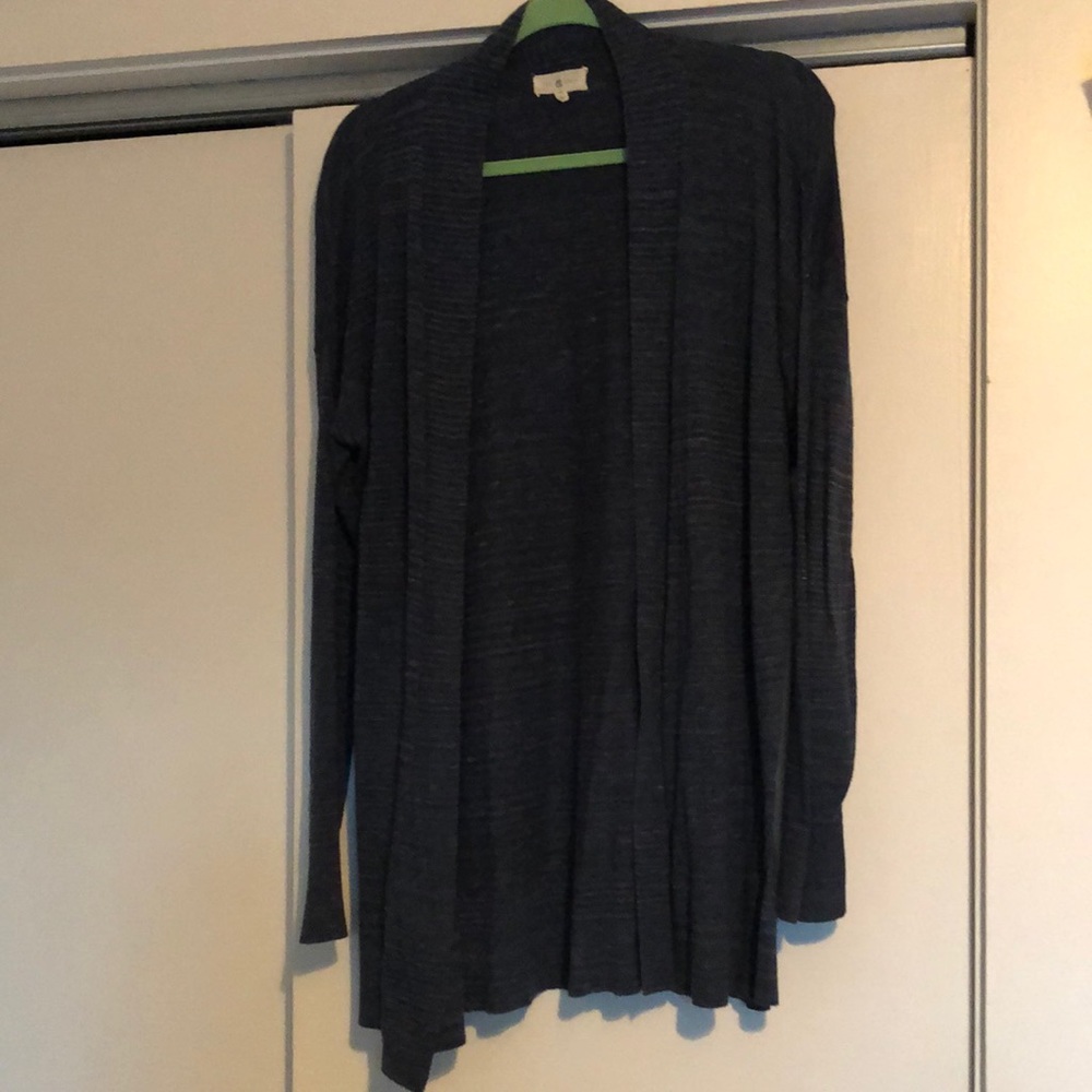 LOU & GREY navy blue heathered cardigan